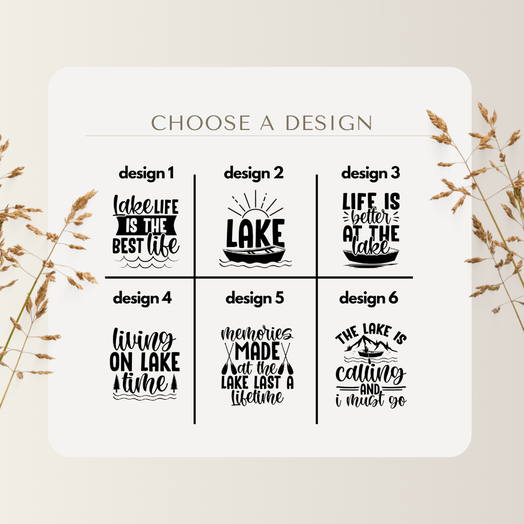 Acacia Wood Cutting Board 15" x 7" – Laser Engraved Lake Theme - Seeds & Sawdust