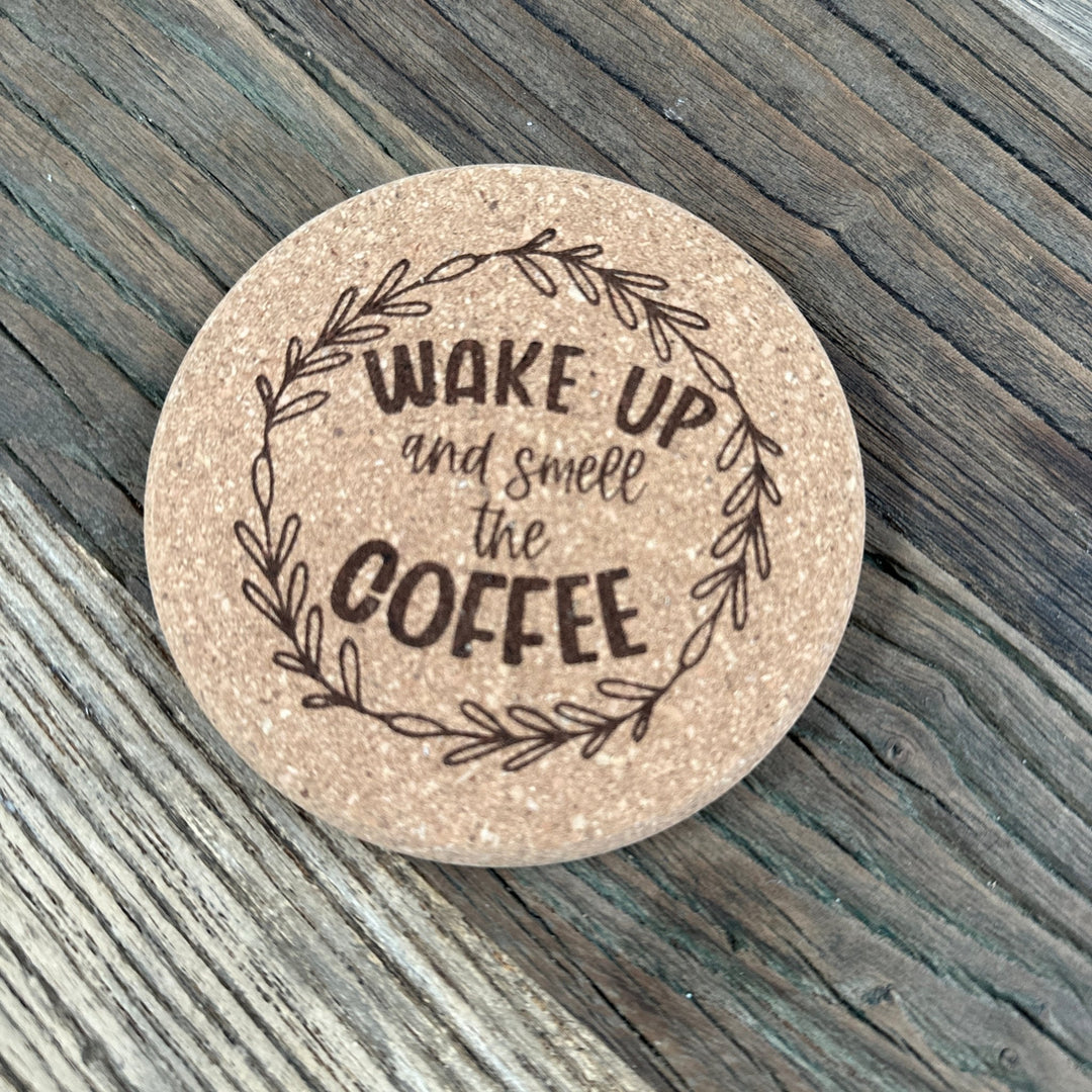 Coffee Lover Cork Coasters | Thick Cork Coaster | Various Designs - Seeds & Sawdust