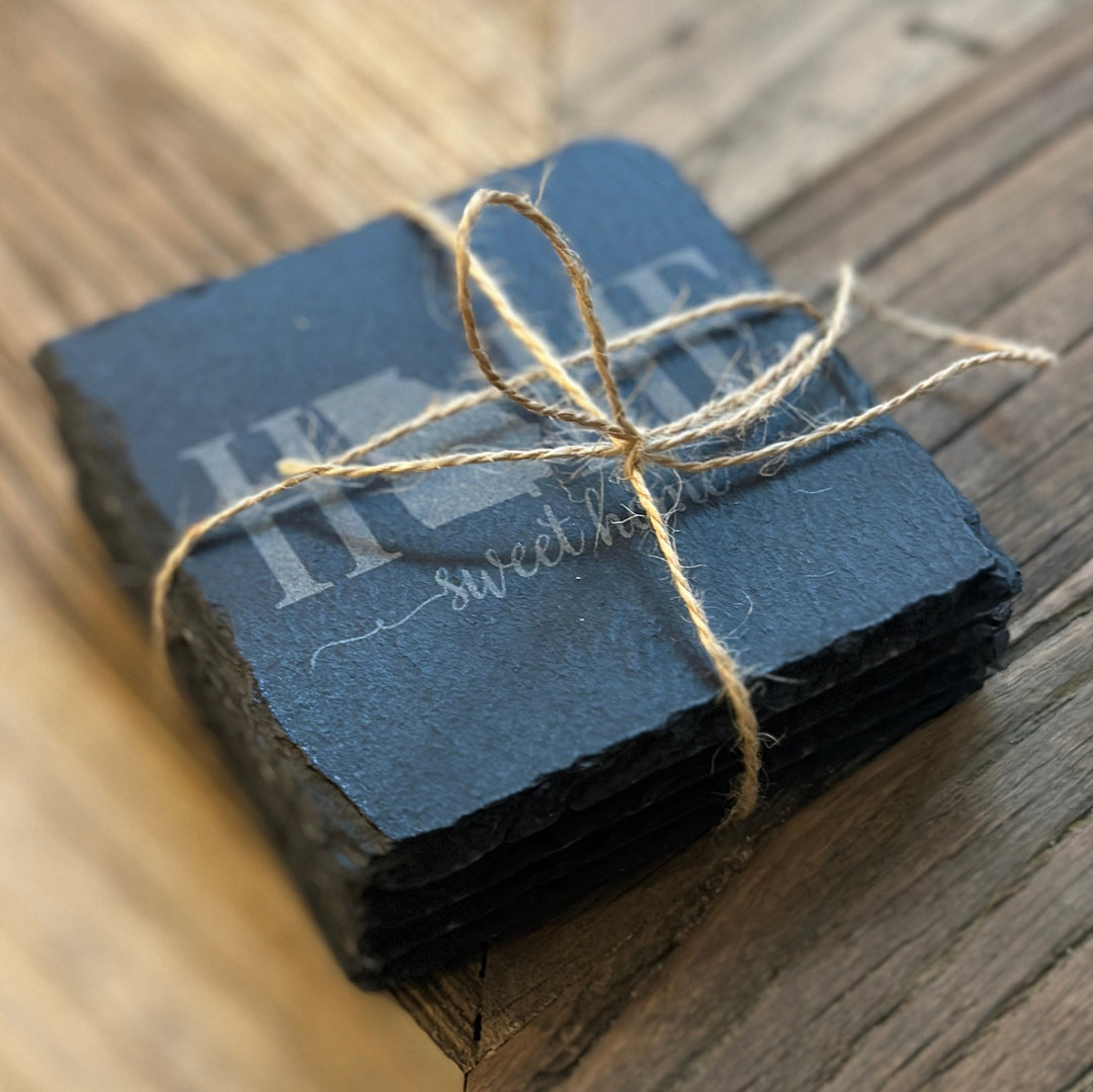 Home Sweet Home Coaster | Chose Your State | Slate Coaster - Seeds & Sawdust