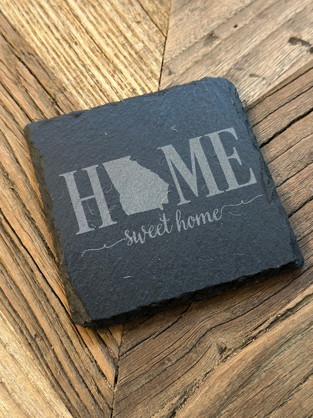 Home Sweet Home Coaster | Chose Your State | Slate Coaster - Seeds & Sawdust