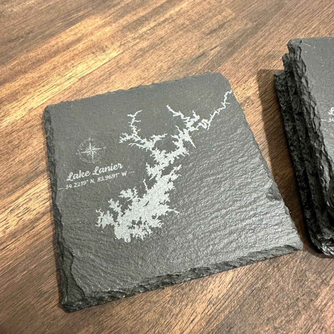 Lake Lainer Slate Coaster Set - Seeds & Sawdust