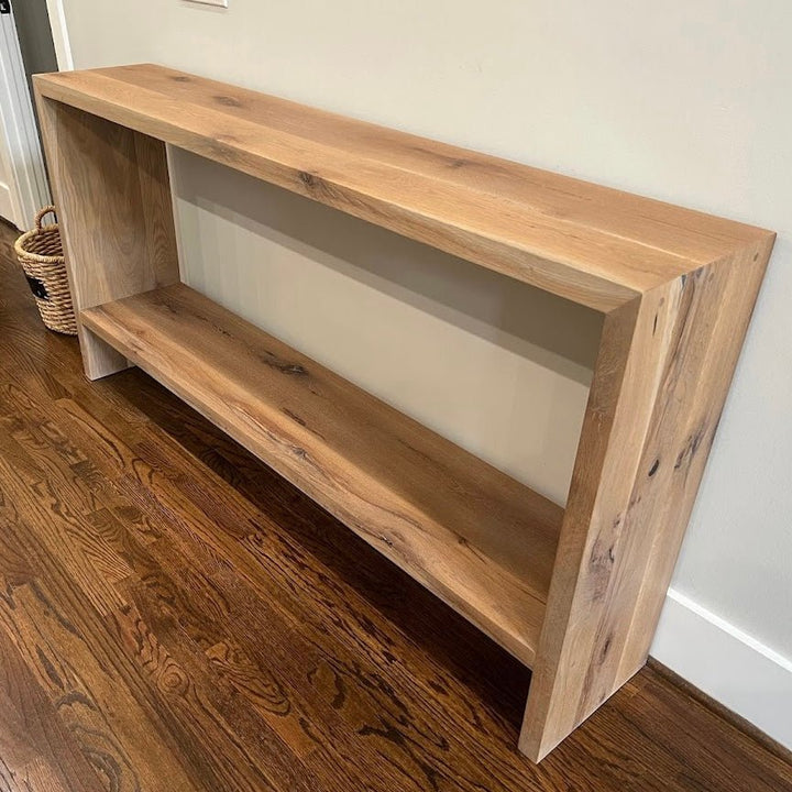 Modern Farmhouse Console Table | Rustic White Oak - Seeds & Sawdust