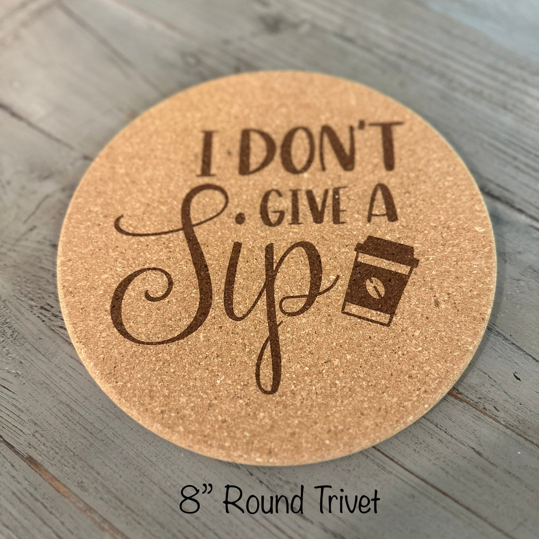 Round Cork Trivet | Coffee Lover Designs | Hot Pad | Kitchen Decor - Seeds & Sawdust