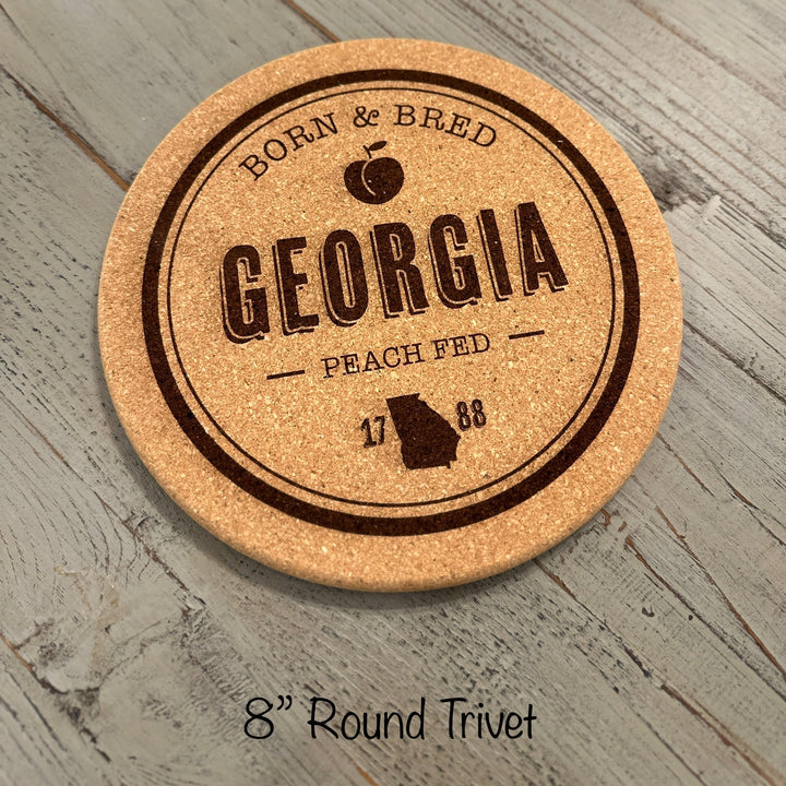 Round Cork Trivet | Georgia Born | Hot Pad | Kitchen Decor - Seeds & Sawdust