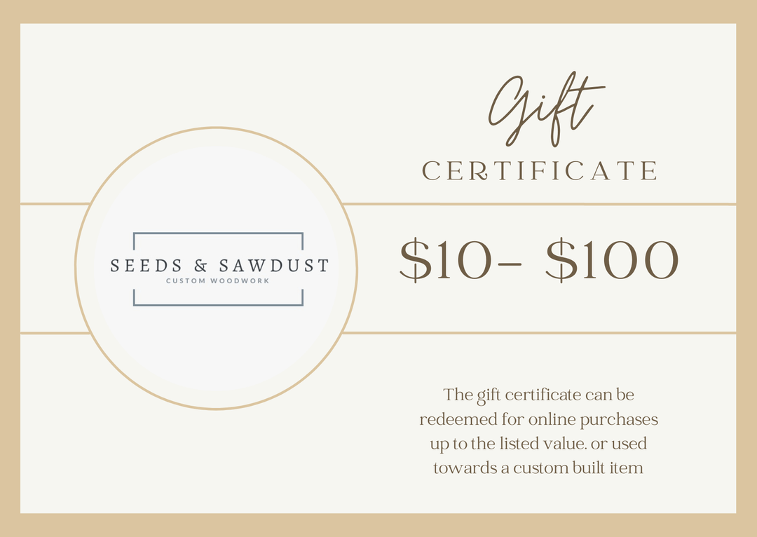 Seeds & Sawdust Gift Card - Seeds & Sawdust