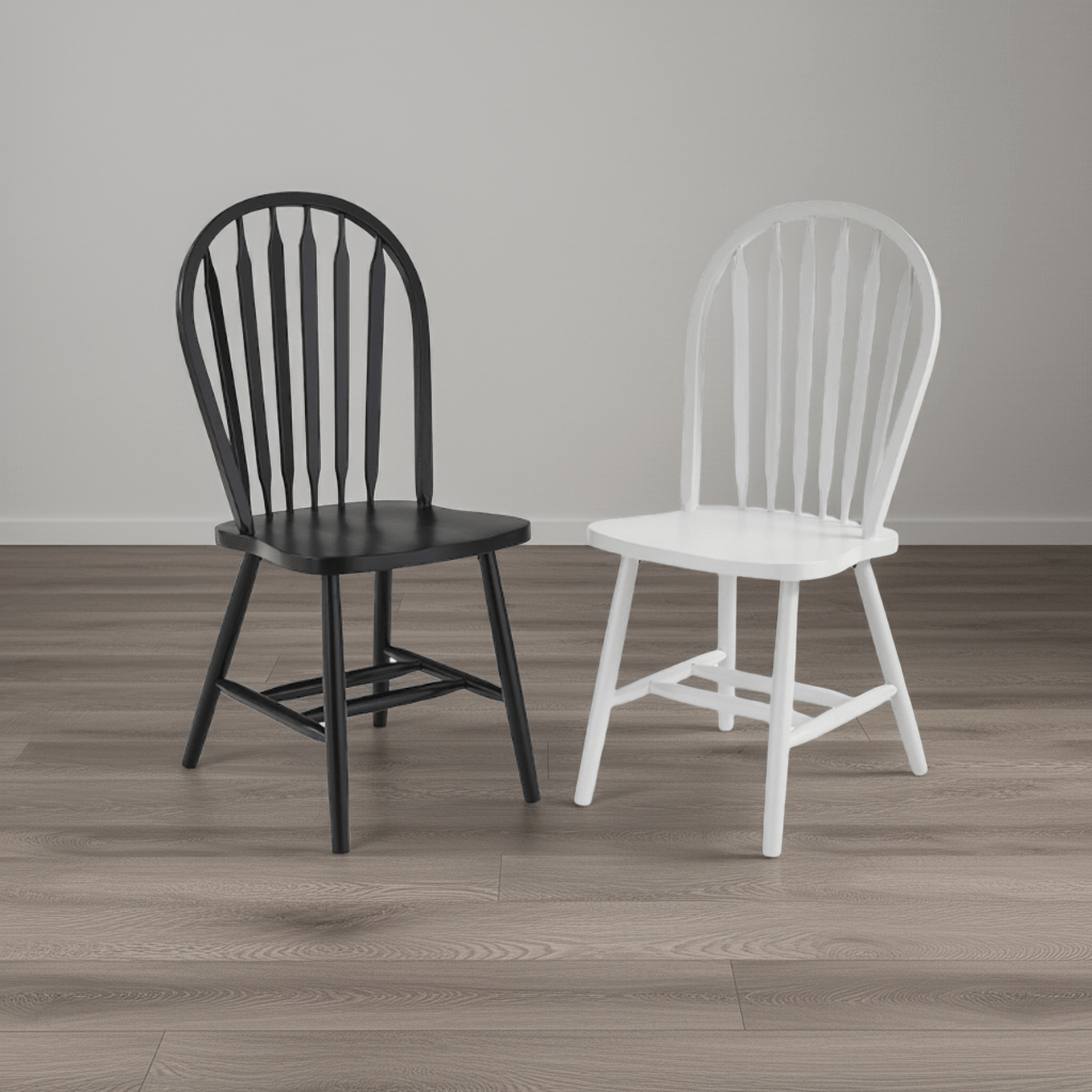 Windsor Arrowback Chair – 100% Solid Hardwood | Painted Black or White - Seeds & Sawdust