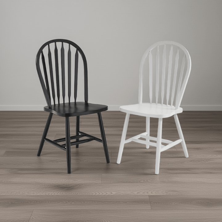 Windsor Arrowback Chair – 100% Solid Hardwood | Painted Black or White - Seeds & Sawdust