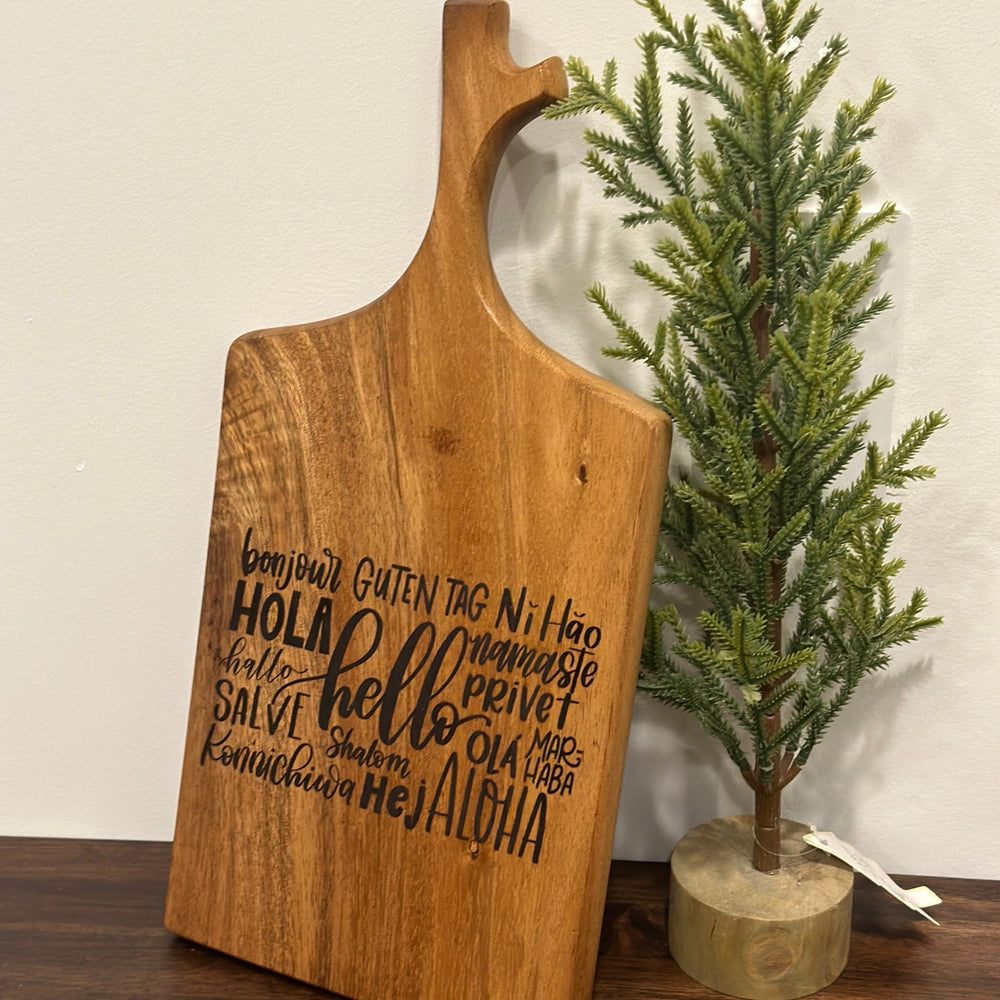 Wooden Cutting Board (15”x8”) | Kitchen Decor | Hello Design | Cheese Board - Seeds & Sawdust