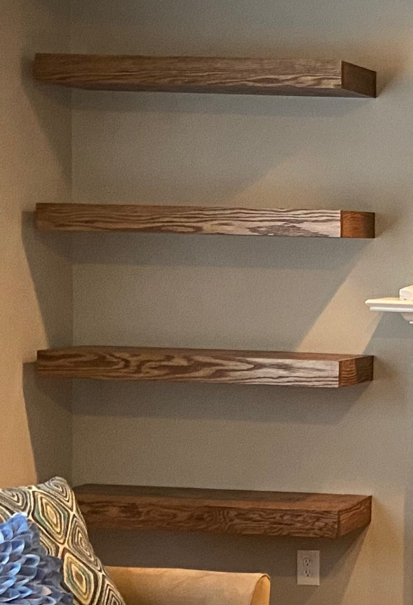 Red Oak Floating Shelves