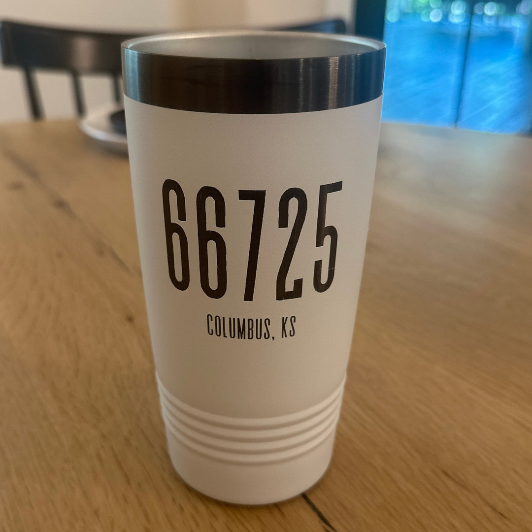 20 OZ Tumbler - City & Zip Code | Laser Engraved - Seeds & Sawdust