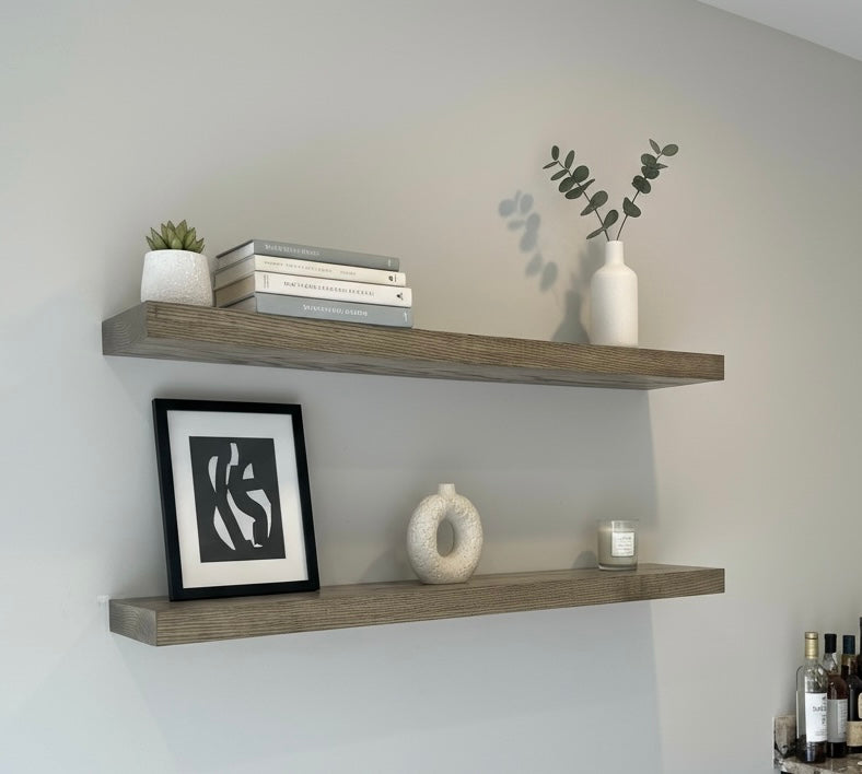 Farmhouse Floating Shelves – Handmade Wood Shelves with Custom Stain & Finish Options