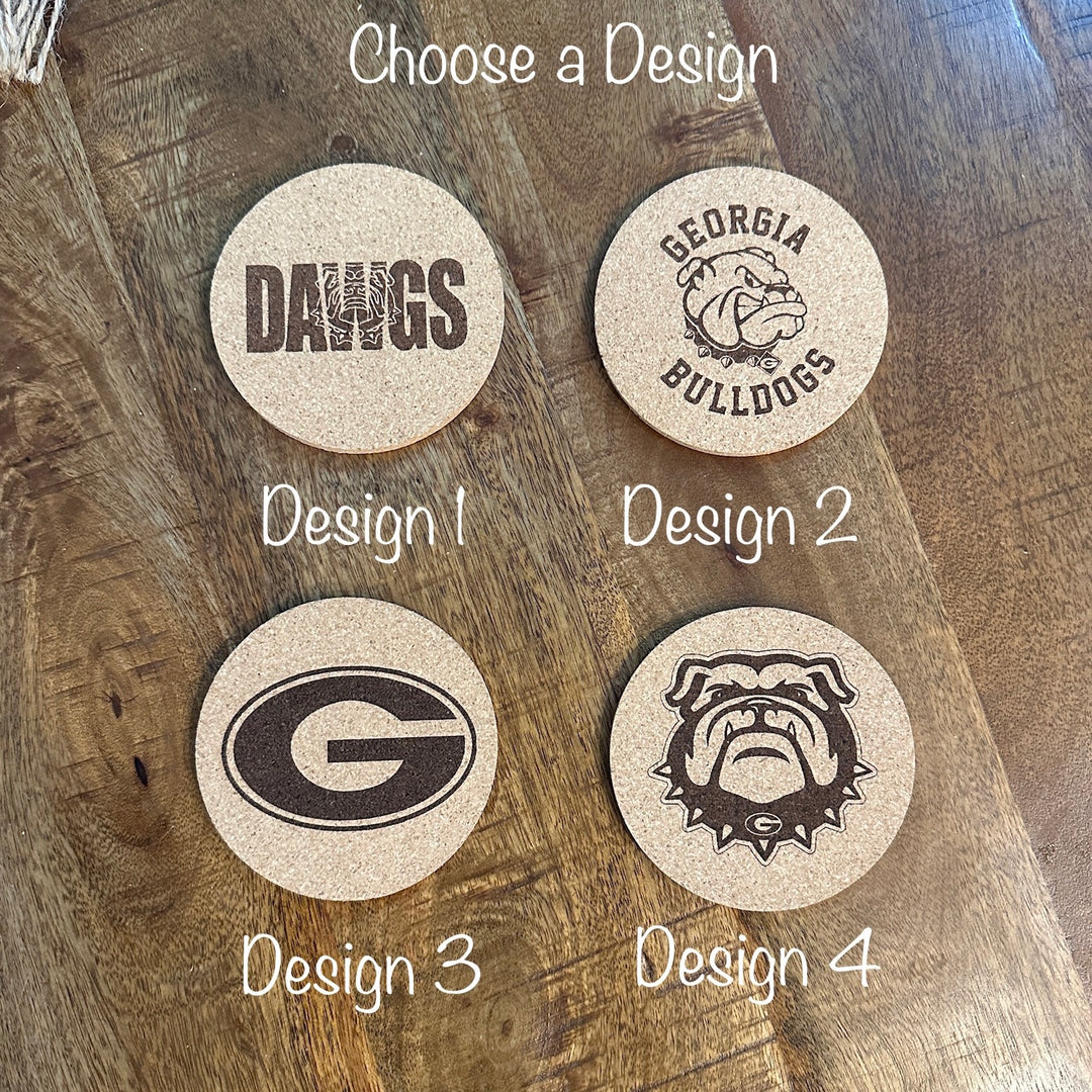 Georgia Bulldog Coaster Set | Round or Square | Personalized