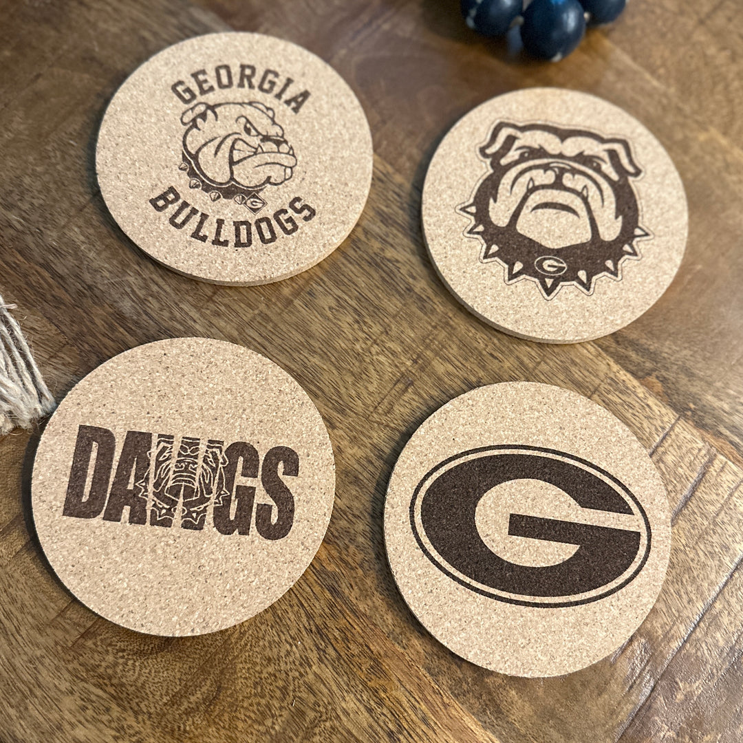 Georgia Bulldog Coaster Set | Round or Square | Personalized