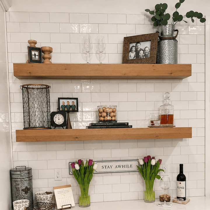 Alder Floating Shelf - Custom Sizes & Finishes - Seeds & Sawdust