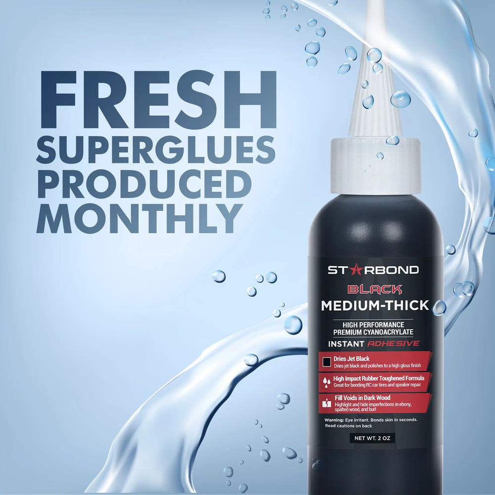 Black Medium - Thick Super Glue - Seeds & Sawdust