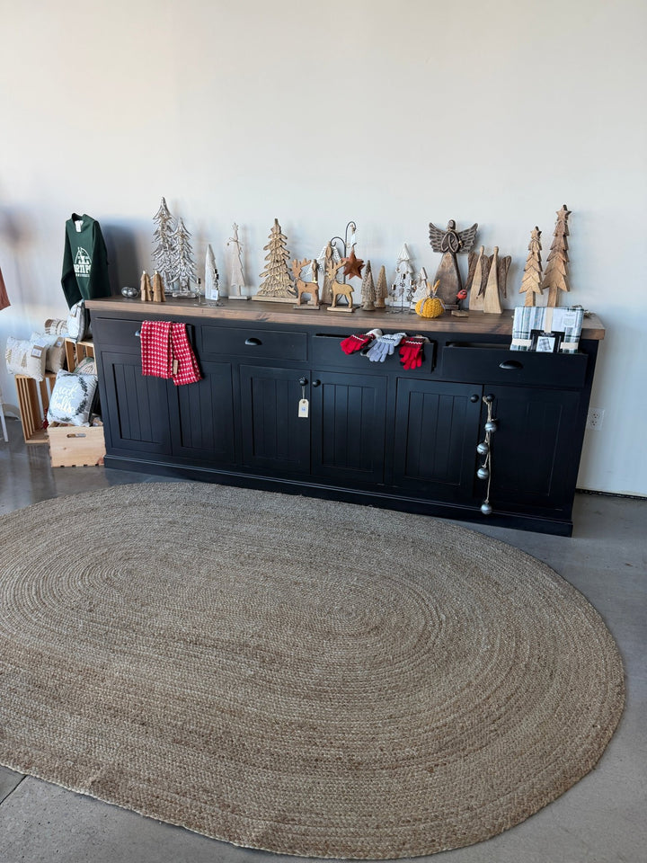 Buffet Cabinet - 102” Long - Painted Black - Seeds &amp; Sawdust