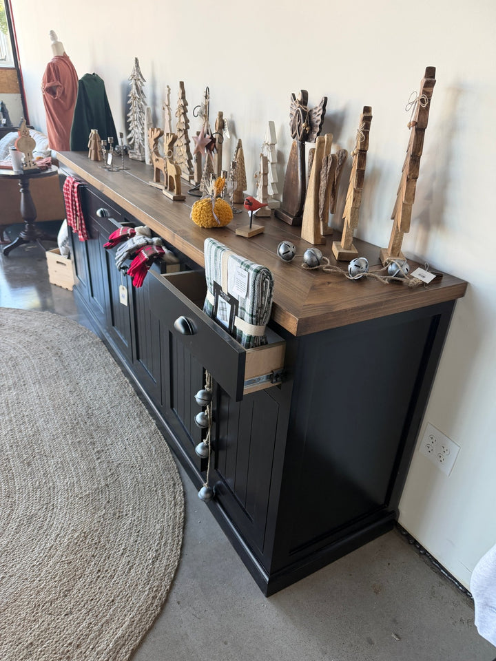 Buffet Cabinet - 102” Long - Painted Black - Seeds &amp; Sawdust