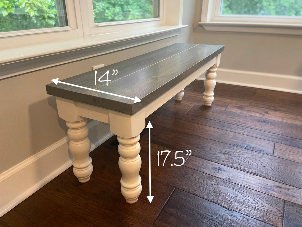 Chunky Farmhouse Bench - Seeds & Sawdust