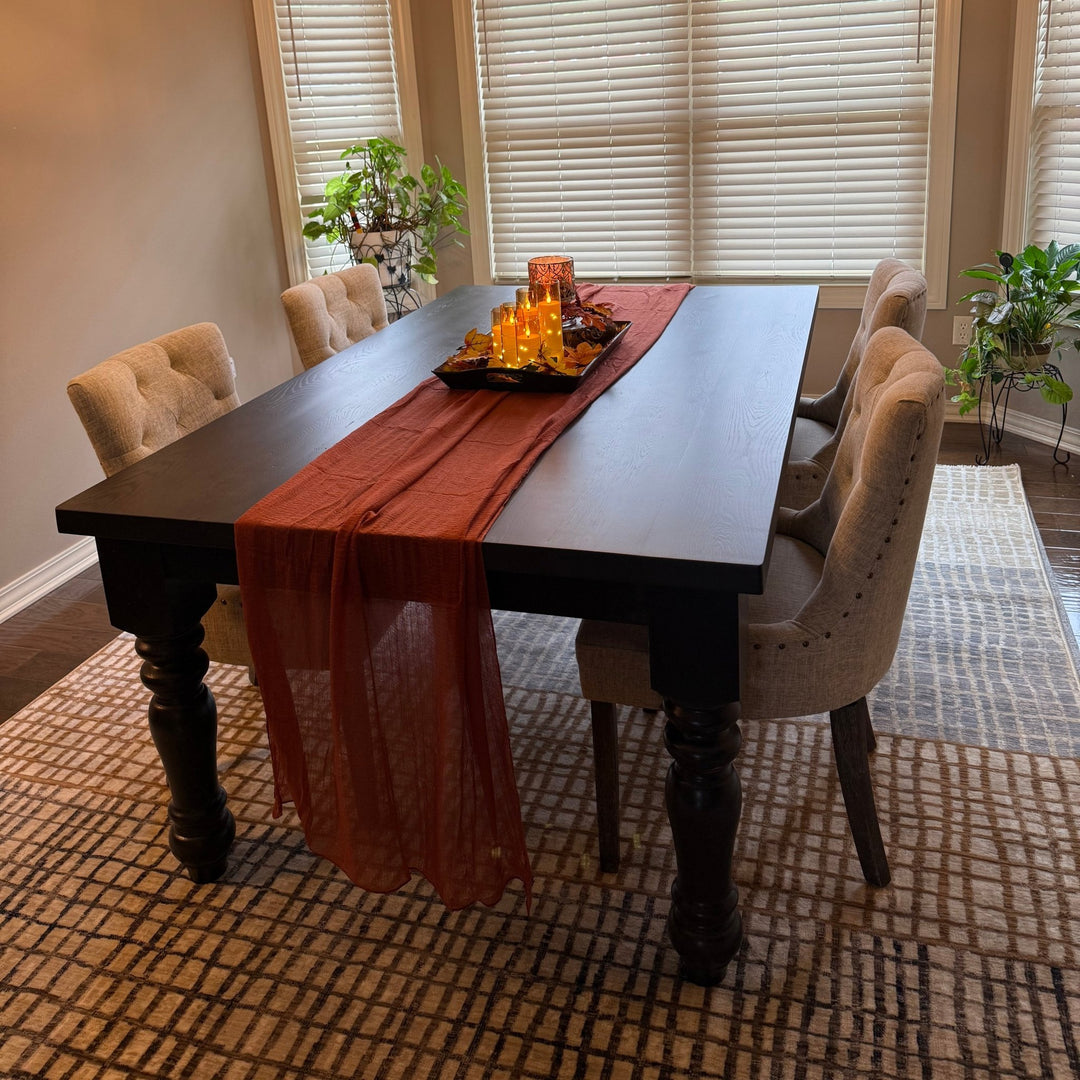 Classic Farmhouse Table | Chunky Legs - Seeds & Sawdust