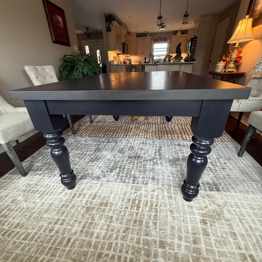 Classic Farmhouse Table | Chunky Legs - Seeds & Sawdust