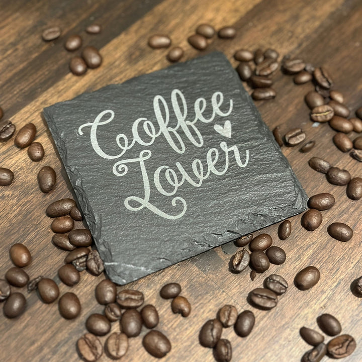 Coffee Lover Slate Coasters | Various Designs - Seeds & Sawdust