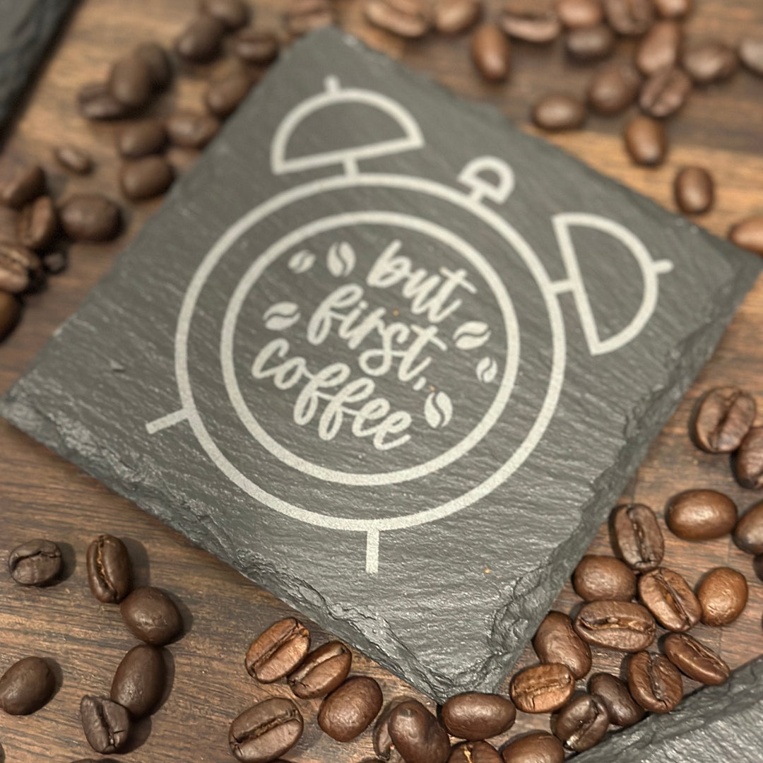 Coffee Lover Slate Coasters | Various Designs - Seeds & Sawdust