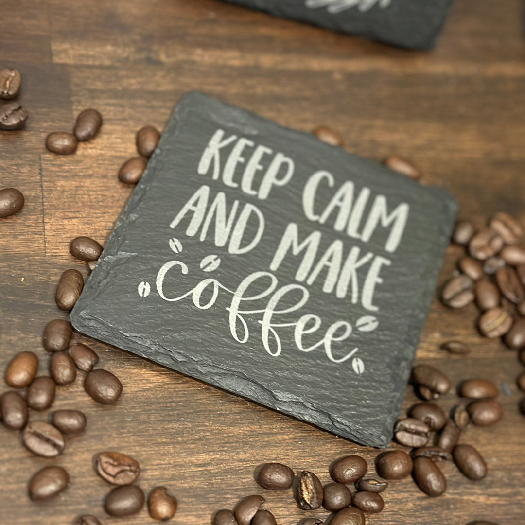 Coffee Lover Slate Coasters | Various Designs - Seeds & Sawdust