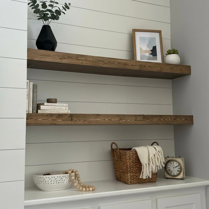 Farmhouse Floating Shelves – Handmade Wood Shelves with Custom Stain & Finish Options - Seeds & Sawdust