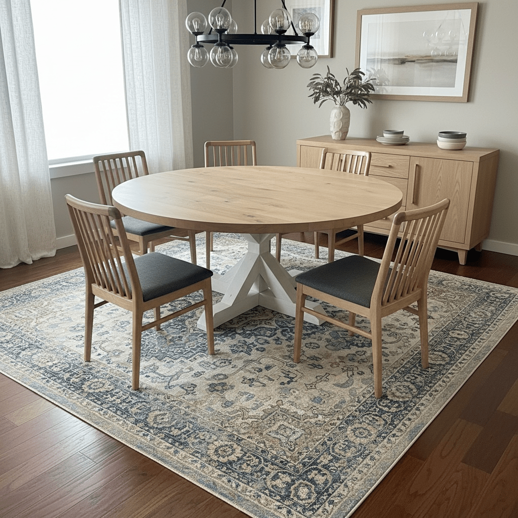 Grayson Round Farmhouse Table | Dining Table | Solid Wood - Seeds & Sawdust