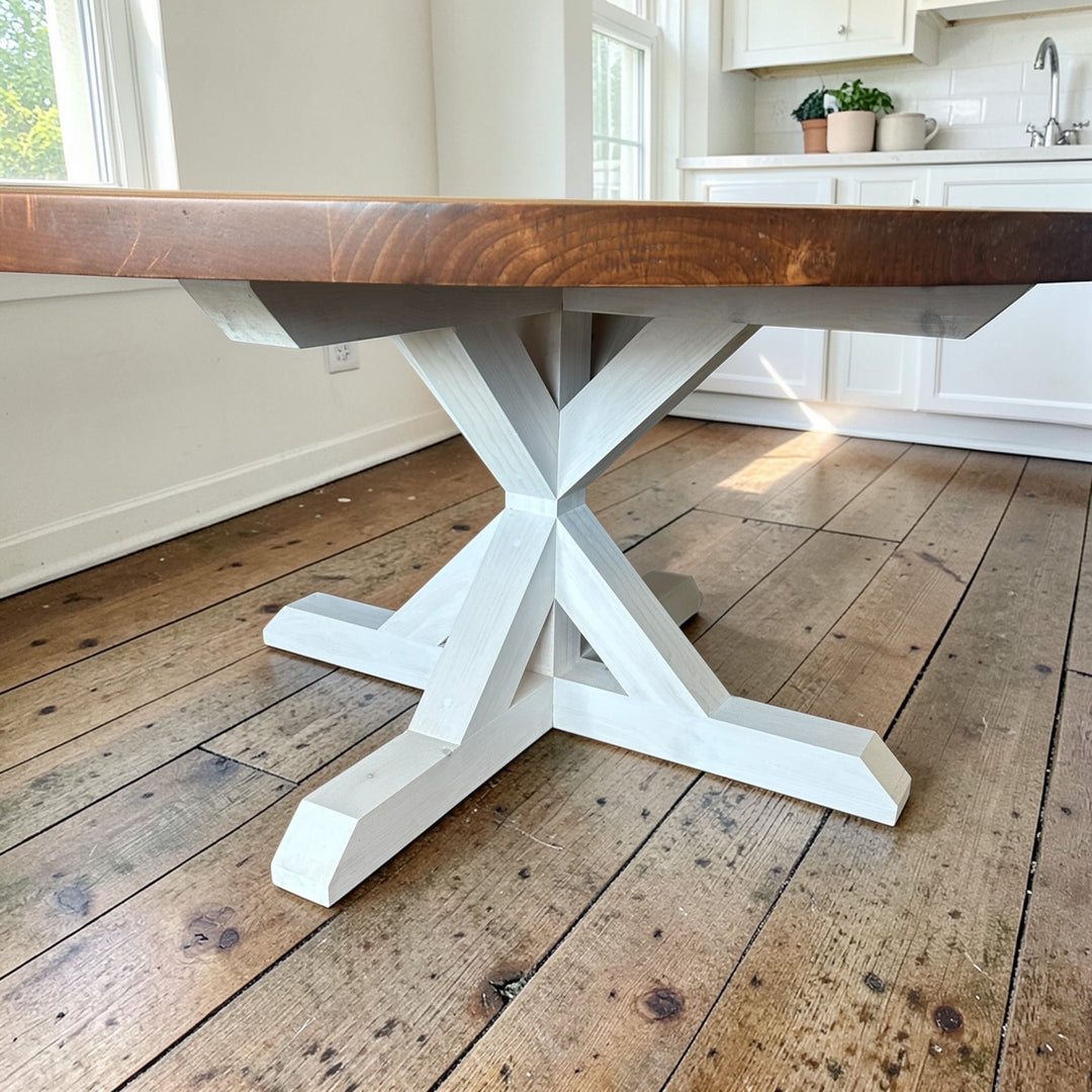 Grayson Round Farmhouse Table | Dining Table | Solid Wood - Seeds & Sawdust