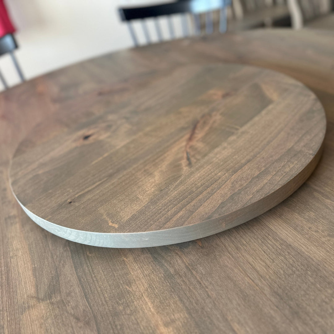 Handcrafted Wooden Lazy Susan – Low Profile with Ball - Bearing Base - Seeds & Sawdust