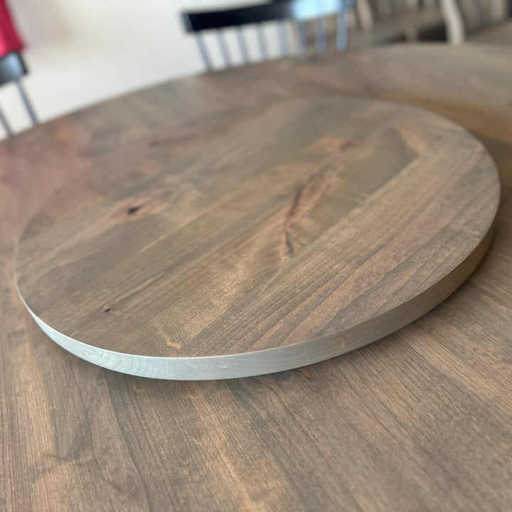Handcrafted Wooden Lazy Susan – Low Profile with Ball - Bearing Base - Seeds & Sawdust