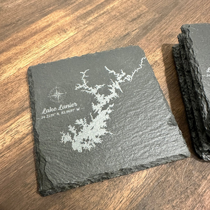 Lake Lainer Slate Coaster Set - Seeds & Sawdust