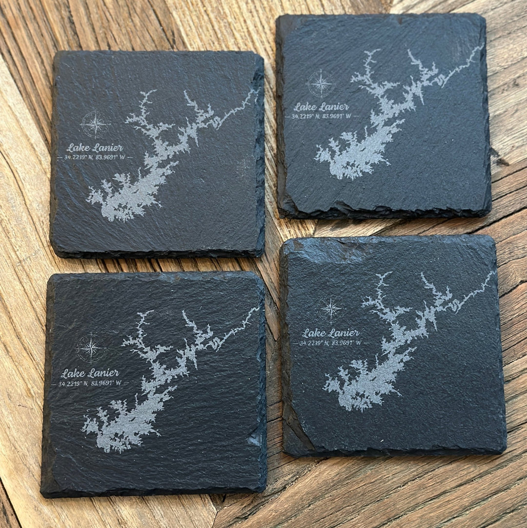 Lake Lainer Slate Coaster Set - Seeds & Sawdust