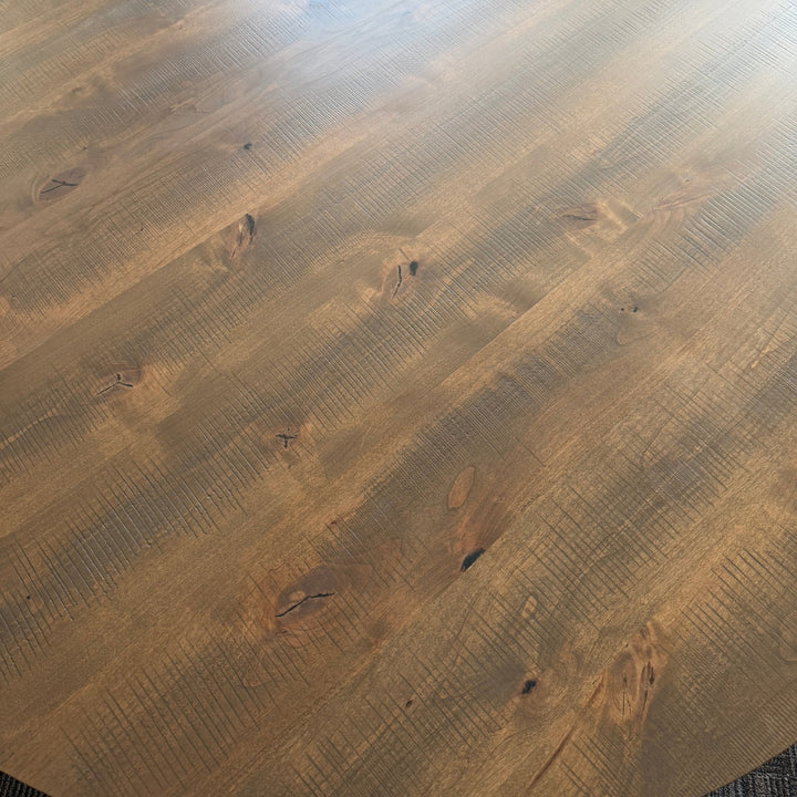 Lance 60″ Round Dining Table – Western Oak Top & Base - Seeds & Sawdust