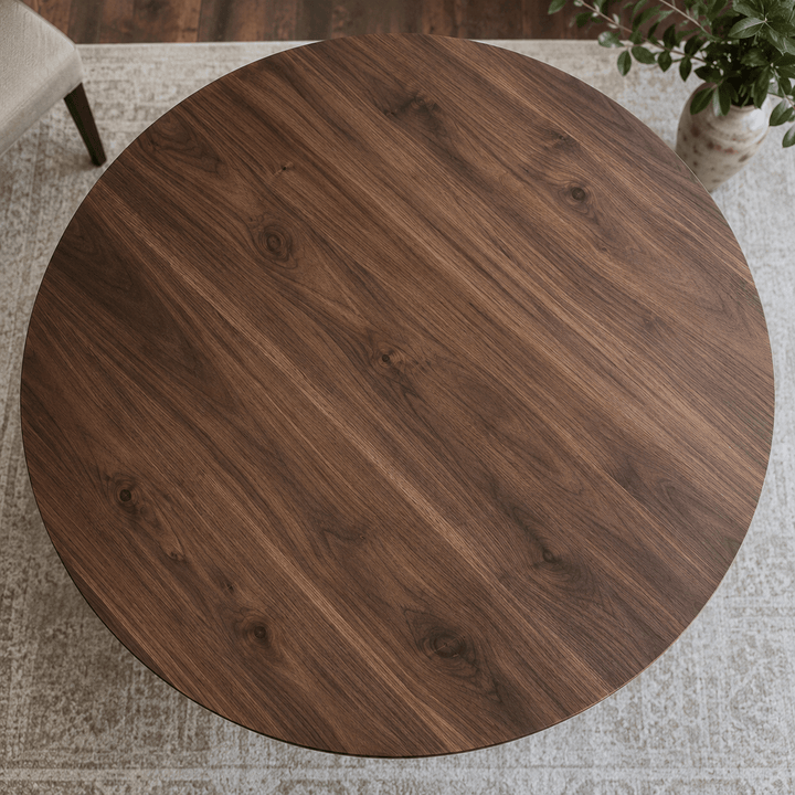 Lance X-Base Round Dining Table – Solid Black Walnut - Seeds & Sawdust