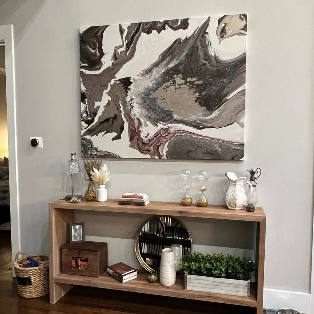 Modern Farmhouse Console Table | Rustic White Oak - Seeds & Sawdust