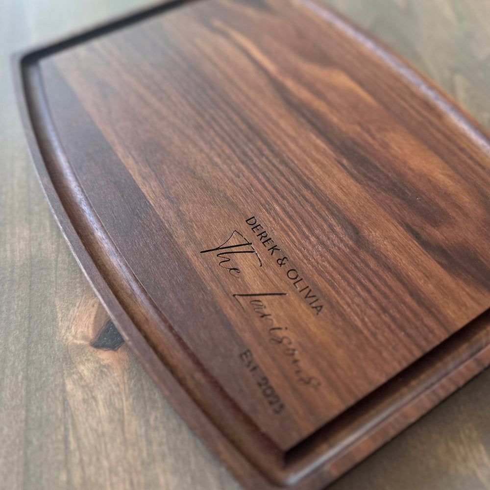 Personalized Walnut, Cherry, or Maple Cutting Board – Wedding & Anniversary Gift - Seeds & Sawdust