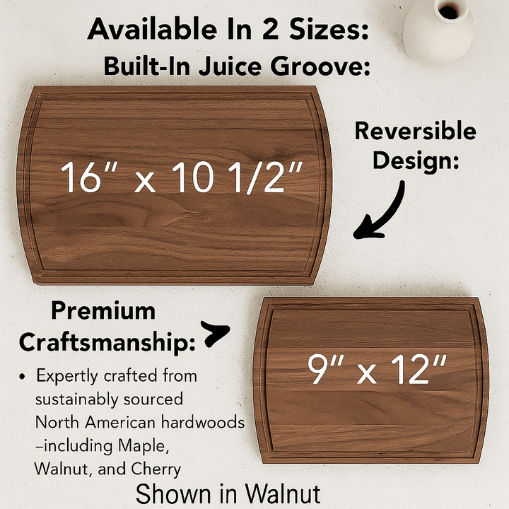 Personalized Walnut, Cherry, or Maple Cutting Board – Wedding & Anniversary Gift - Seeds & Sawdust