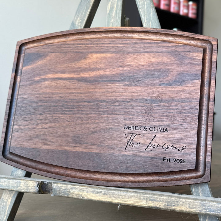 Personalized Walnut, Cherry, or Maple Cutting Board – Wedding & Anniversary Gift - Seeds & Sawdust