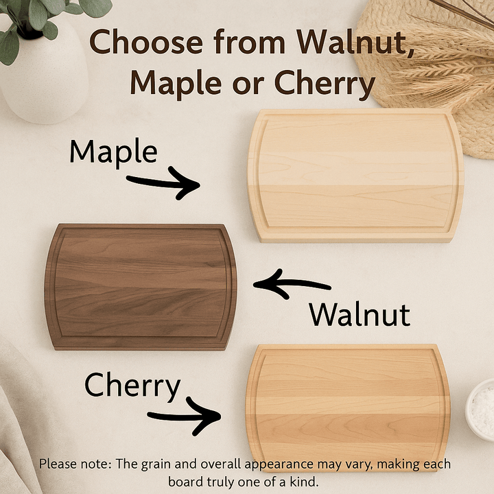 Personalized Walnut, Cherry, or Maple Cutting Board – Wedding & Anniversary Gift - Seeds & Sawdust