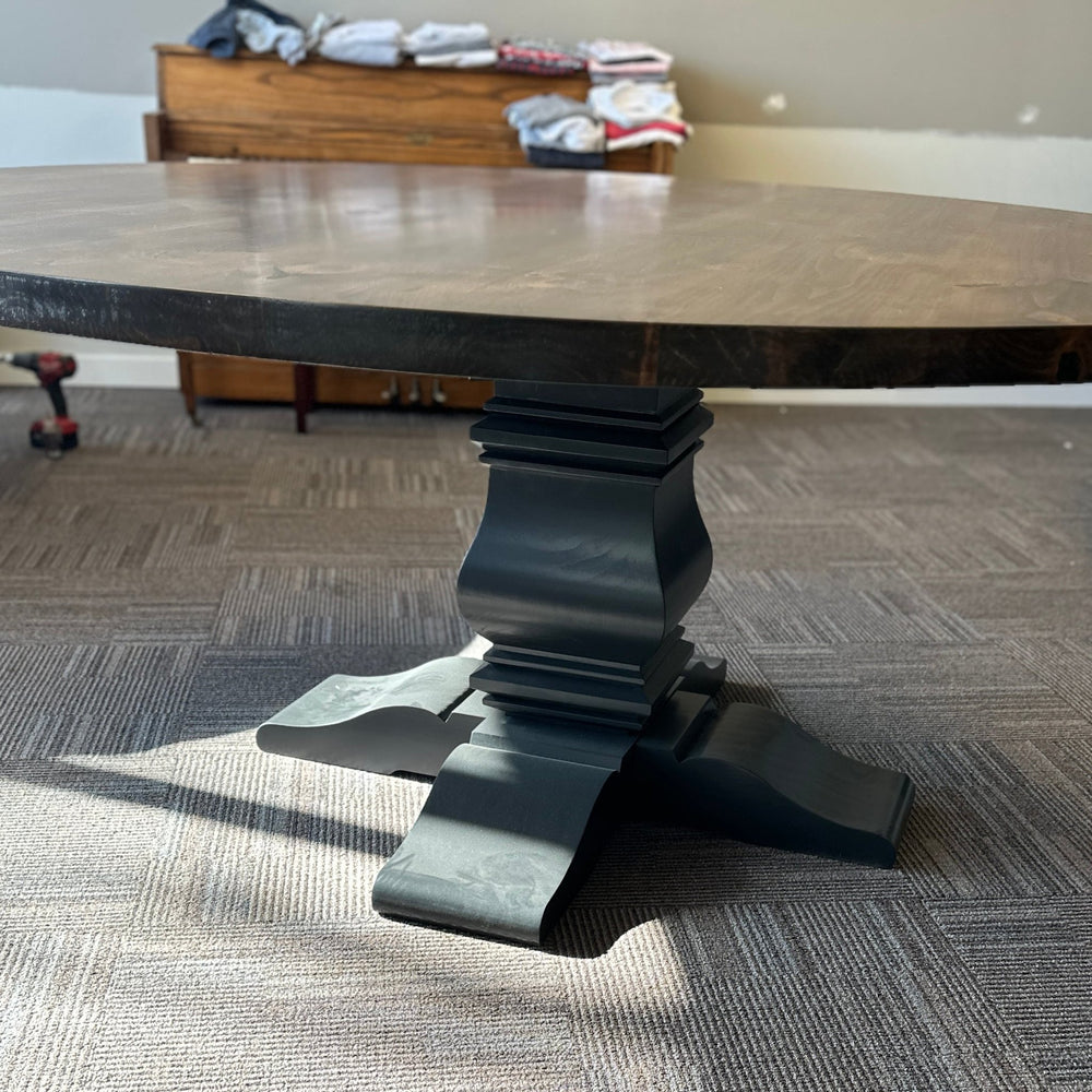 Ready to Ship | 72” Round Large Pedestal Base| Knotty Alder - Seeds & Sawdust