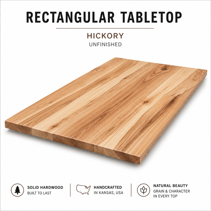 Solid Wood Rectangular Tabletop | Unfinished Restaurant & Bar Table Top
