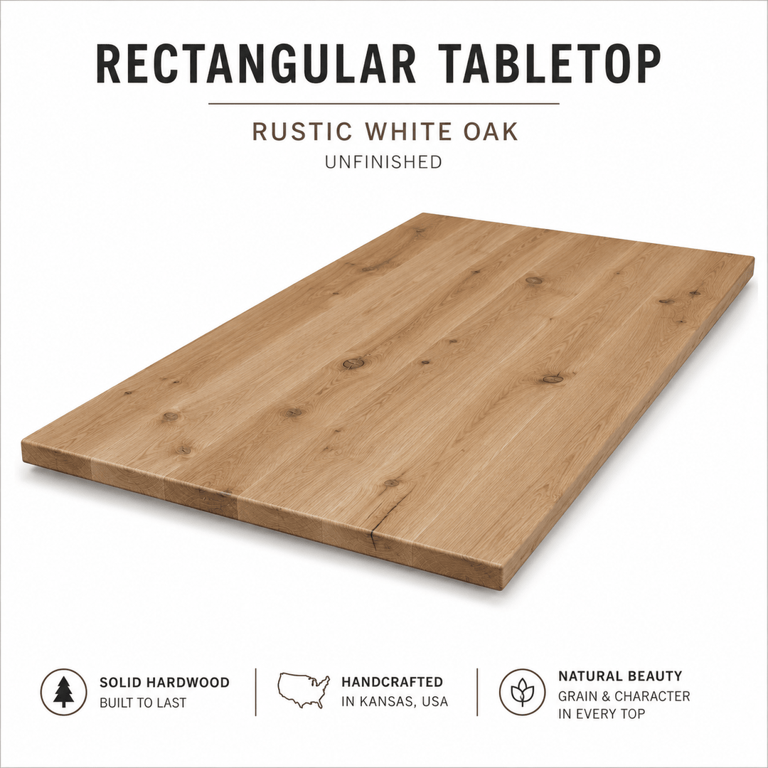 Solid Wood Rectangular Tabletop | Unfinished Restaurant & Bar Table Top - Seeds & Sawdust