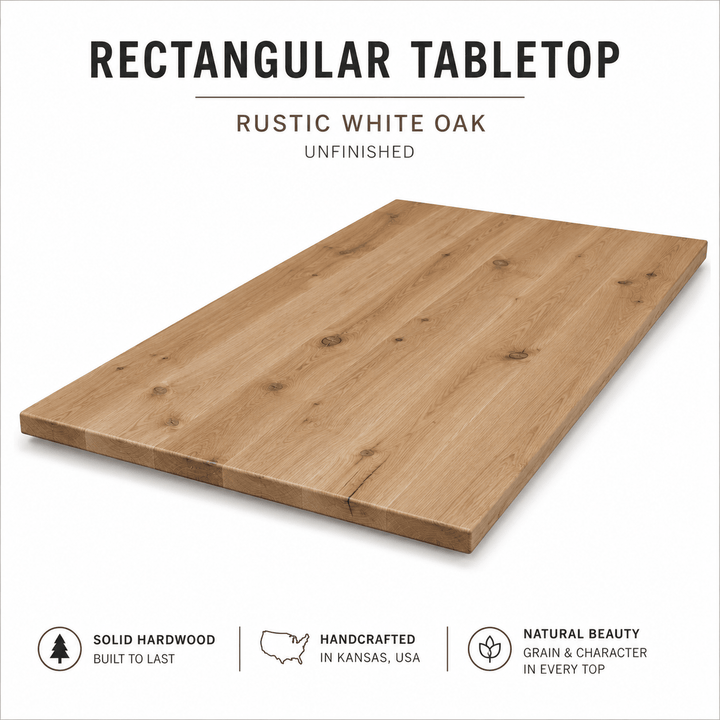 Solid Wood Rectangular Tabletop | Unfinished Restaurant & Bar Table Top - Seeds & Sawdust