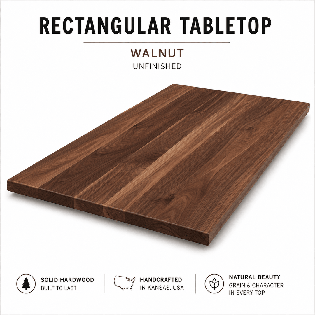 Solid Wood Rectangular Tabletop | Unfinished Restaurant & Bar Table Top - Seeds & Sawdust