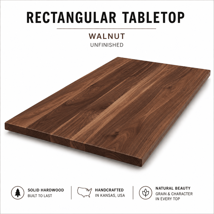 Solid Wood Rectangular Tabletop | Unfinished Restaurant & Bar Table Top - Seeds & Sawdust