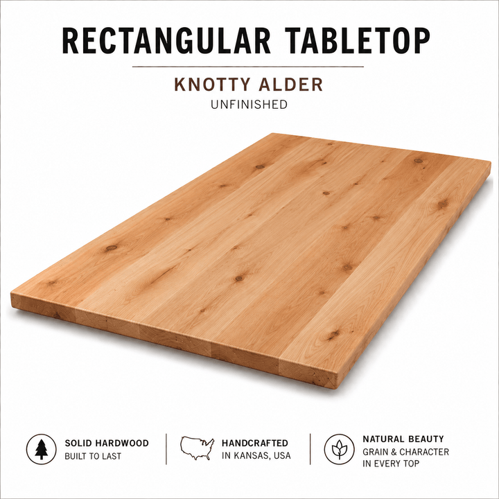 Solid Wood Rectangular Tabletop | Unfinished Restaurant & Bar Table Top - Seeds & Sawdust