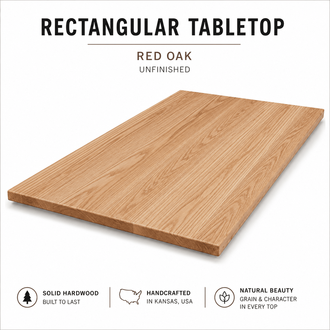 Solid Wood Rectangular Tabletop | Unfinished Restaurant & Bar Table Top - Seeds & Sawdust