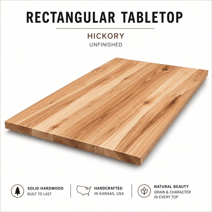 Solid Wood Rectangular Tabletop | Unfinished Restaurant & Bar Table Top - Seeds & Sawdust